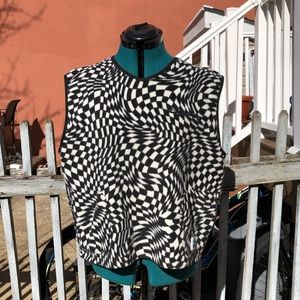 Checkered Black and White Vest